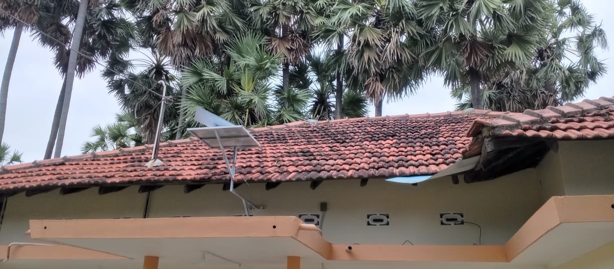 Starlink satellite dish installed at a SAMBAL Technology Lab in Sri Lanka